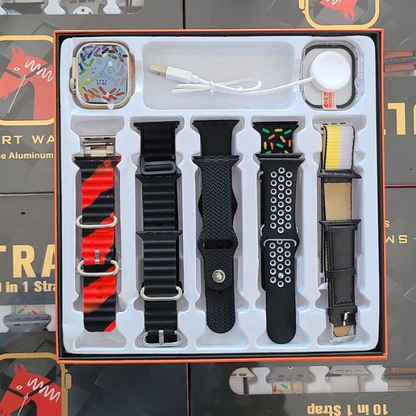 Ultra Smart Watch With 10 Straps